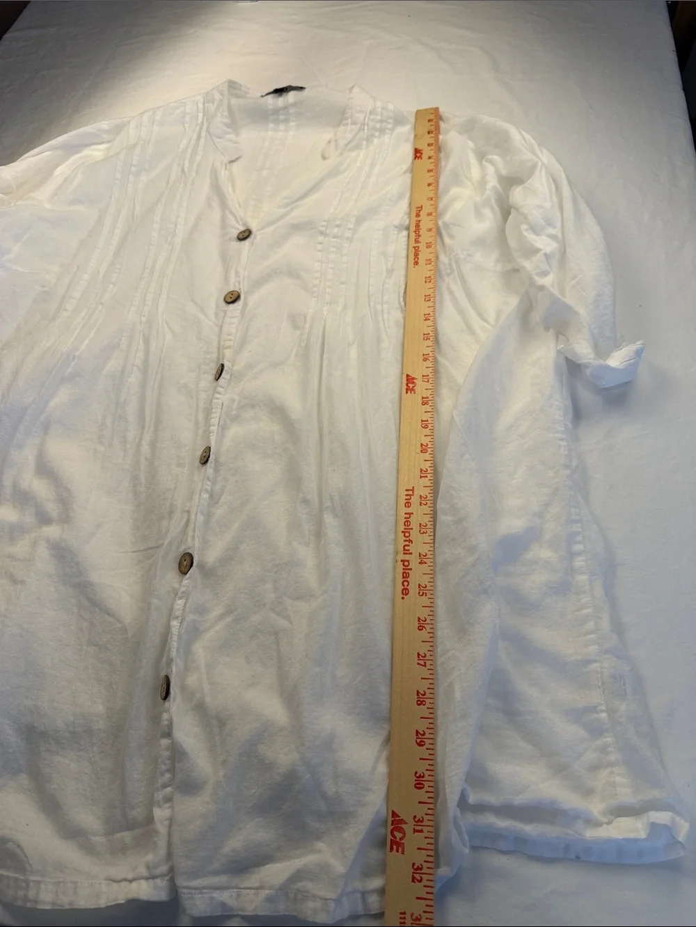 Club Z Collection White Button-Front Lightweight Tunic Sz 3x
